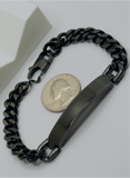 Personalized Black Stainless Steel ID Bracelet (Unisex)