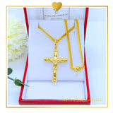 18K Real Gold Cross Necklace 20 ”