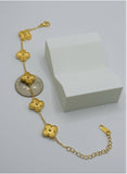 Radiant Clover Link Bracelet – Premium Gold Plated Stainless Steel  ⸻
