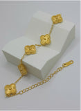 Radiant Clover Link Bracelet – Premium Gold Plated Stainless Steel  ⸻