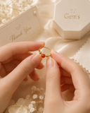 18K Real Gold Beaded Ring with Red Stone Accent size 5.5