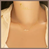 18K Real Gold Cross Necklace 16-18”