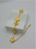 Radiant Clover Link Bracelet – Premium Gold Plated Stainless Steel  ⸻