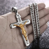 High Quality Stainless Steel Pendant Multilayer Cross Christ Jesus Christ Crucifix Necklace Mascot Jewelry Lucky Symbol Gift