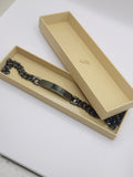 Personalized Black Stainless Steel ID Bracelet (Unisex)