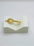 18K Real Gold Heart Key Pendant