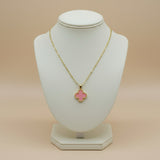 Blush Clover Necklace – Premium Gold Plated Stainless Steel (16” + 2” Extender)