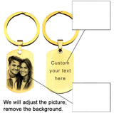 Photo Key Chain Stainless Steel Gold Color