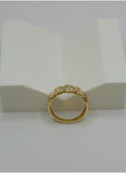 18K Real Gold Geometric Link Ring – Size 7.5
