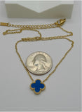 Blue Clover Gold Premium Stainless Steel  Necklace – 16” + 2” Extender | 18K Gold Plated
