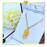18K Real Gold Dream Catcher Necklace 18”