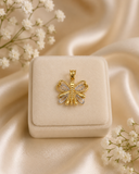 18K Two-Tone Gold Butterfly Pendant