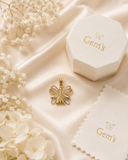 18K Two-Tone Gold Butterfly Pendant