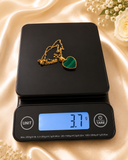18K Real Gold Green Heart Pendant Necklace – 750 Stamped – Approx. 3.7g 18"
