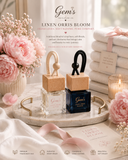 Linen Orris Bloom | Gem’s Duo Hanging Car Diffuser | Luxury Car Fragrance | Book No. 02