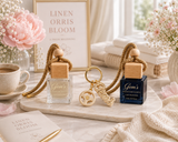 Linen Orris Bloom | Gem’s Duo Hanging Car Diffuser | Luxury Car Fragrance | Book No. 02