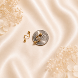 18K Real Gold Ball Climber Earrings