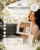 Gem’s White Garden Bundle  Luxury Vent Clip Diffuser & Air Mist Set  Book No. 04 – White Garden
