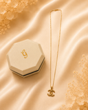 18K Real Gold Double C Pendant Necklace – 2.6 Grams