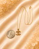18K Real Gold Double C Pendant Necklace – 2.6 Grams