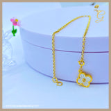18K Real Gold White Clover Bracelet size 7.5”