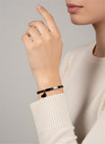 Premium Stainless Steel Black ID Bracelet – Personalized Engraved Name Bar with Heart Charm – Dainty Minimalist Jewelry for Women