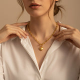 Gold Heart Toggle Chain Necklace – Premium Stainless Steel