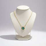 Emerald Clover Necklace – Gold Plated Stainless Steel
