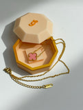 Blush Clover Necklace – Premium Gold Plated Stainless Steel (16” + 2” Extender)