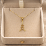 18K Real Gold Eiffel Tower Pendant