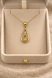 18K Real Gold Teardrop Pendant