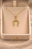 18K Real Gold Horseshoe Pendant