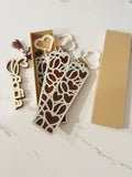 Coffee in Hand Book Lover Gift Set – 3 Bookmarks + Personalized Name Keychain. (A cozy gift set made for readers and coffee lovers.)