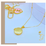 18K Real Gold Love Locket Necklace 18”
