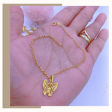 18K Real Gold Butterfly Bracelet size 7.5”