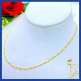 18K Real Gold Figaro Chain 18”