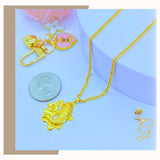18K Real Gold Koi Fish Necklace 18”