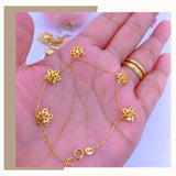 18K  Real Gold Bracelet with Star Charms 6.5-7”