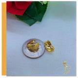 18K Real Gold Clip Earrings