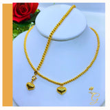 18K  Real Gold Gold Set of Beads Chain 16-18” and Bracelet 6.5-7.5”