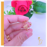 18K Real Gold Adjustable Butterfly Ring size 7-8