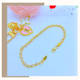 18K  Real Gold Heart Bracelet 7.5”