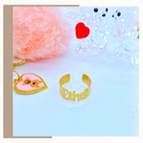 18K Real Solid Gold Personalized Name Ring (for kids and adult)