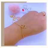 18K Real Gold Cupid Heart Bracelet size 7.5”