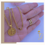 18K Real Gold Religious Necklace 18”