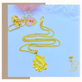 18K Real Gold Koi Fish Necklace 18”