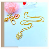 18K Real Gold Monstera Leaf Necklace 18”