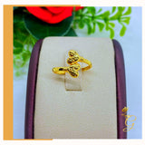18K Real Gold double Heart Ring size 7.5