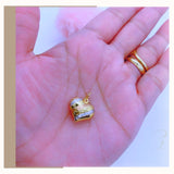 18K Real Gold Tri Color Heart Bracelet size 7.5”