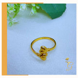 18K Real Gold double Heart Ring size 7.5